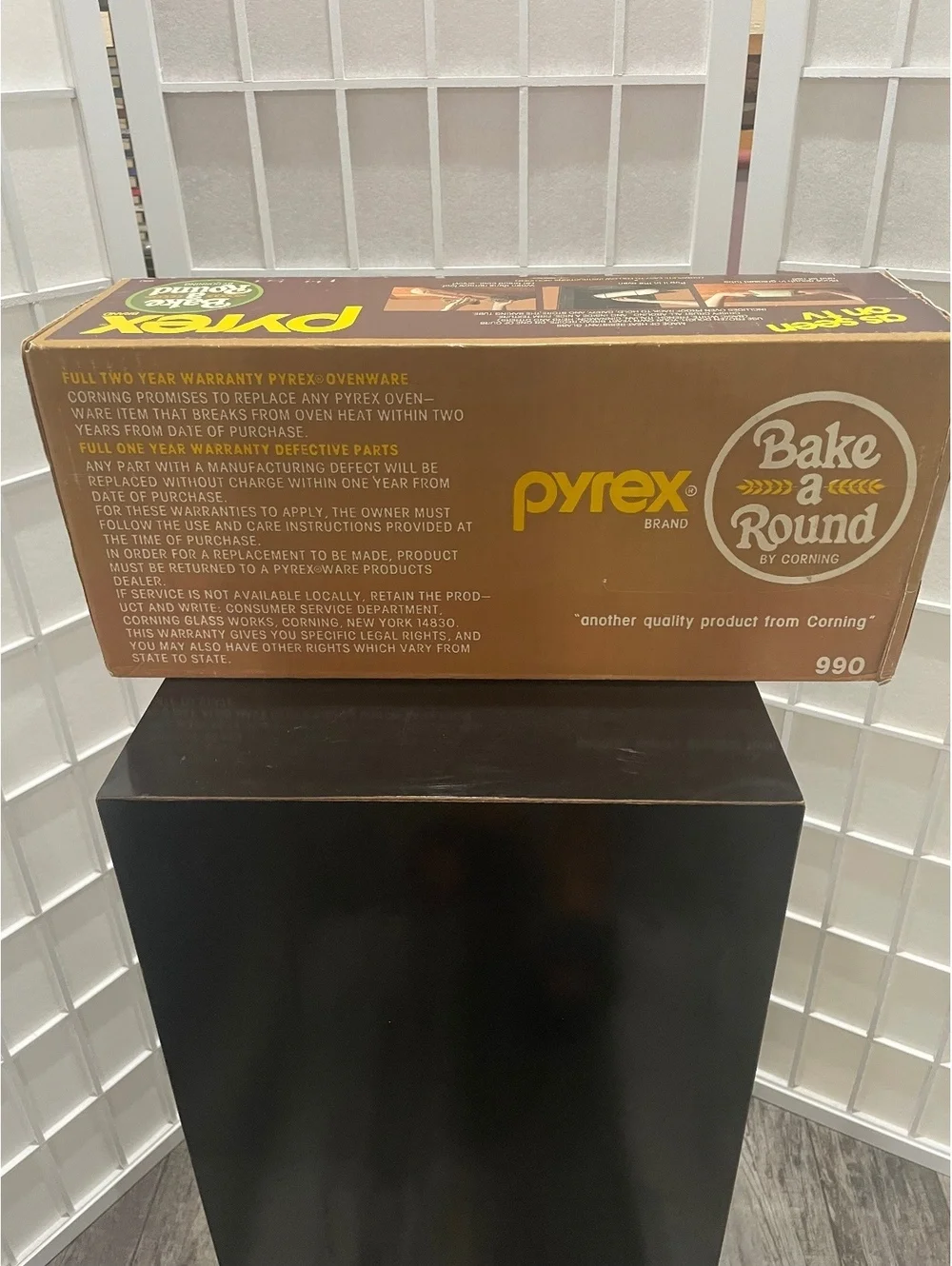 Pyrex Bake A Round Glass Baking Tube w Oven Rack & Recipes Corning Vintage NIB